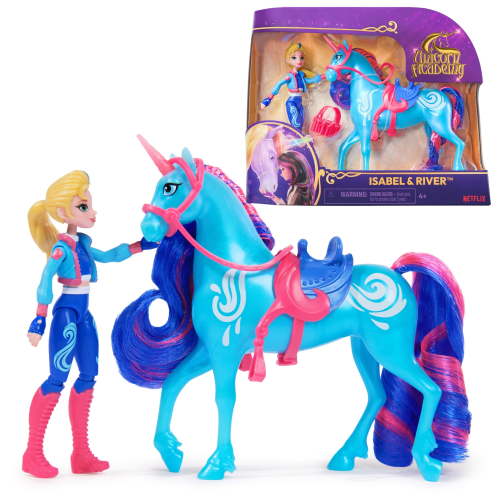 Unicorn Academy, Isabel & River with 2 Riding Accessories, Toys for Girls Ages 4+