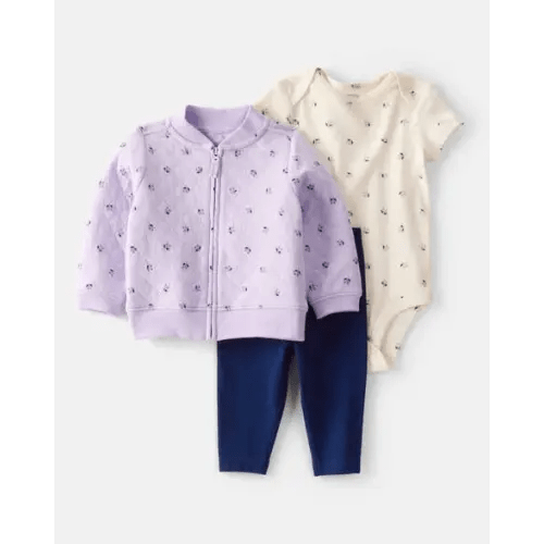 Baby 3-Piece Floral Quilted Little Jacket Set - Carter's | Carter's