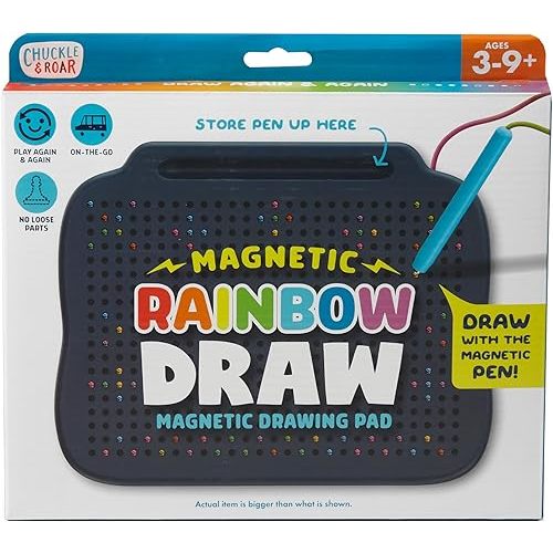 Chuckle & Roar Magnetic Drawing Board for Kids, Rainbow Drawing Pad Ages 6+