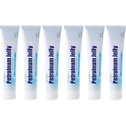 CareALL Petroleum Jelly 4 Oz. Tube (6 Pack), Unscented, 100% Pure White Petrolatum Jelly USP, Moisturizer for Dry Cracked Skin and Lips, Protectant for Minor Cuts, Scrapes, Burns.