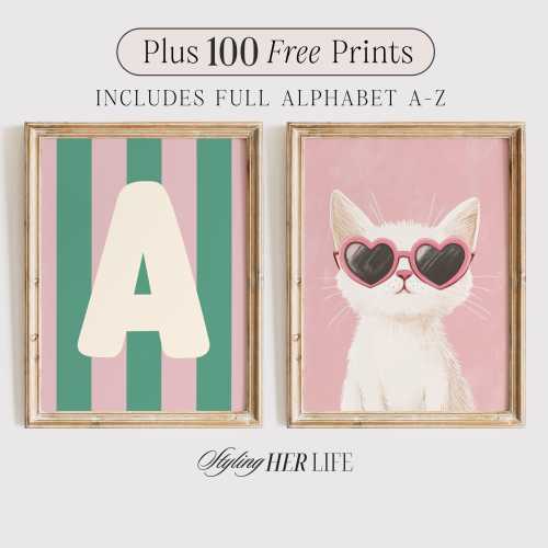 Kitten Nursery Print, Cottagecore Print, Farmhouse Nursery, Personalised Print, Baby Girl Nursery, Custom Baby Gift, Printable Art, DIGITAL