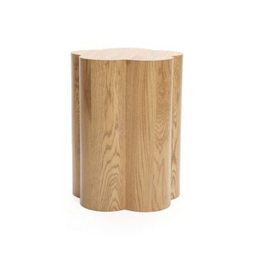 LuxenHome Wood Grain Manufactured Wood 20.5-Inch Tall Round End and Side Table Brown