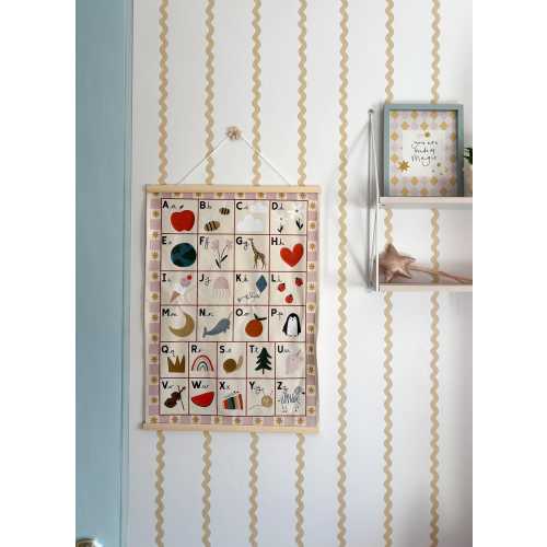 Alphabet wall banner with pink border 50x70cm