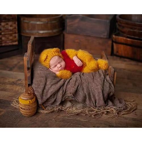 Newborn Baby Photography Props Outfits Cute Bear Hat Romper Set Infant Baby Boy Girl Photoshoot Props Costume