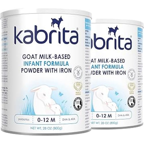 Kabrita Goat Milk-Based Infant Formula Powder with Iron, DHA, ARA & Prebiotics, for Infants 0–12 Months, Non-GMO, 28 oz (Pack of 2)