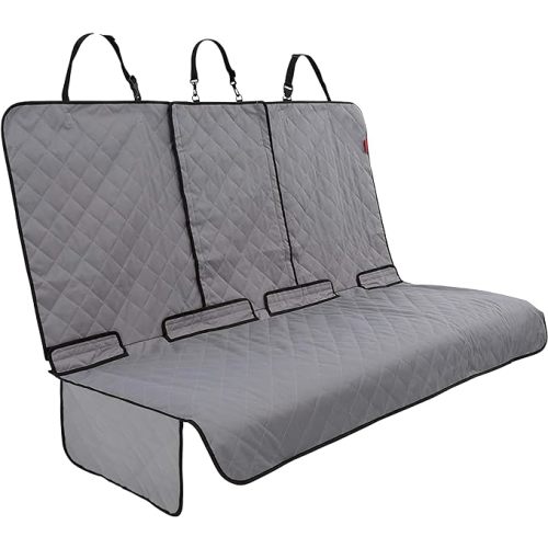 Lusso Gear Car Seat Cover & Protector for Dogs - Non-Slip Waterproof Seat Covers for Trucks & Cars - Universal Fit Dog Backseat Protector - Machine-Washable Pet Travel Accessories - Gray, Large