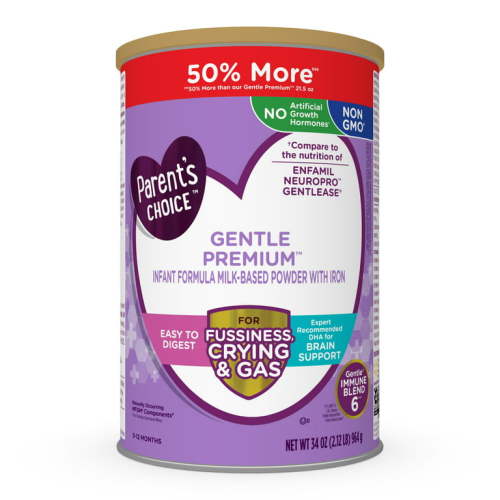 Parent's Choice Gentle Premium Baby Formula; For Fussiness, Gas and Crying, 34 oz Canister