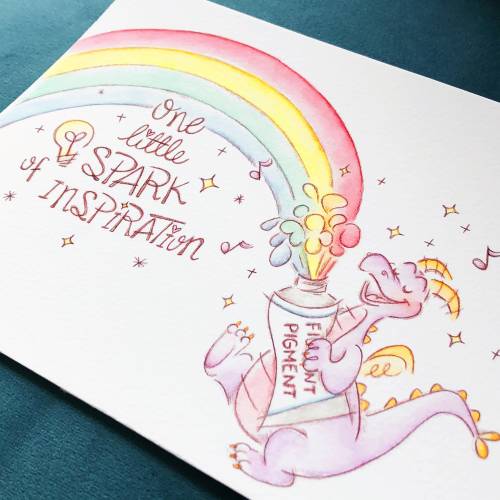 Figment, one little spark of inspiration wall art, home decor, print, parks, gift, Epcot, Disney
