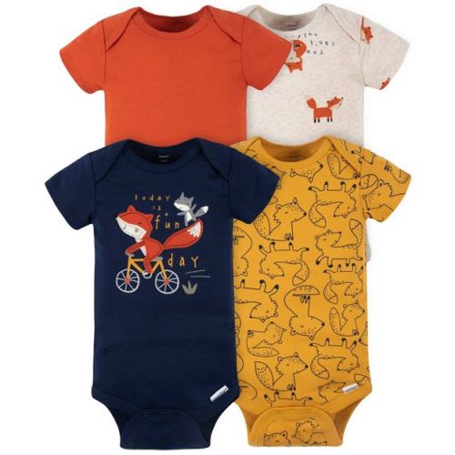 Gerber Baby Boys Short Sleeve Bodysuits, 4-Pack