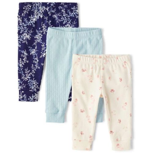 Gymboree Baby Girls Floral Ruffle Leggings 3-Pack - Homegrown by Gymboree Baby Blue 3-6 M
