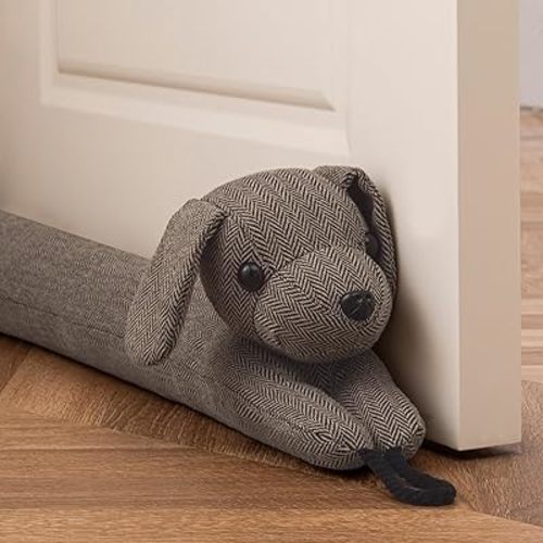 habibee 38 inch Door Draft Stopper for Bottom of Door to Avoid Noise or Cold Air, Decorative Dog Draft Blocker for Window, Cute Door Draft with Hanging Loops for Sweet Home Decor
