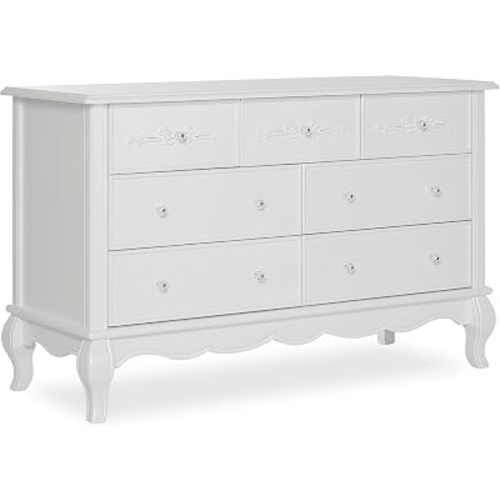 Evolur Aurora 7 Drawer Double Dresser, Dusty Rose