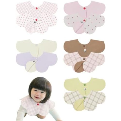 Konny Baby Bib 3/5/7-Pack Set, 360 ° Rotate, Soft and Absorbent Drooling for Toddler Boys Girls Baby Essentials