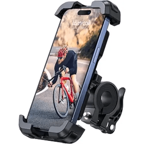 Lamicall Bike Phone Mount Holder - Motorcycle Phone Mount, Adjustable Cell Phone Holder Gifts, E-Bike Bicycle Scooter Handlebar Cradle Clip for iPhone Air 17 Pro Max, 16 15 Plus, 14, 4.7-6.8" Phone