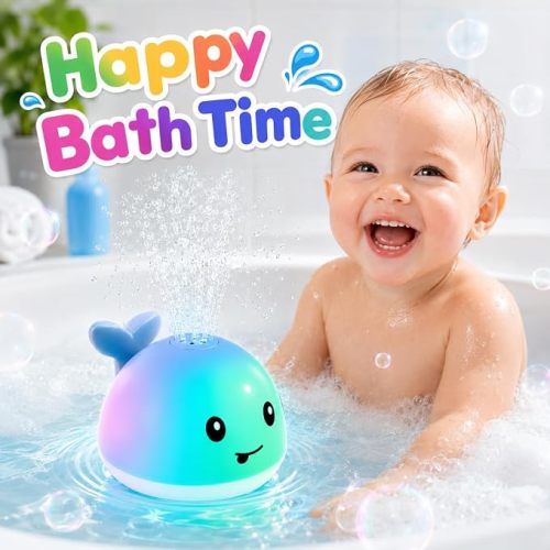 Gigilli Baby Bath Toys, Light Up Pool Water Bathtub Toy for Toddlers Babies