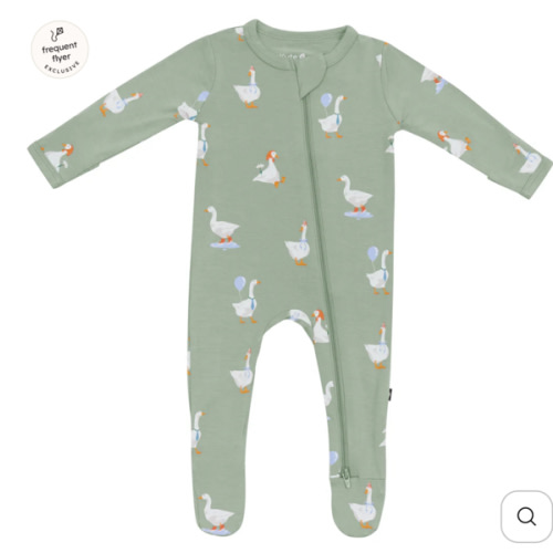 Zippered Footie in Silly Goose