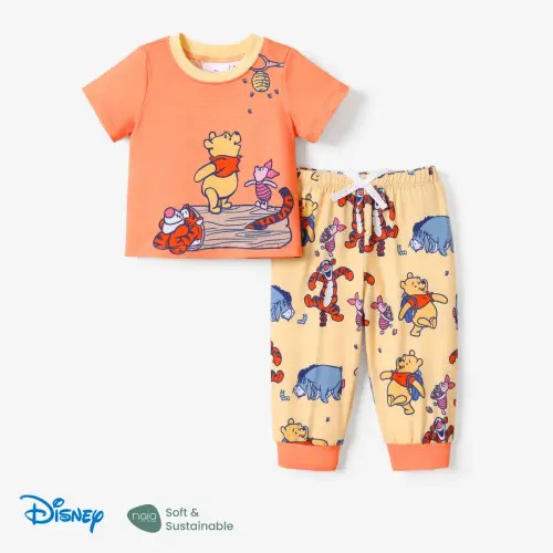 Disney Winnie the Poooh Baby Graphic Tee with Legging Pants Short Sleeves Infant Outfits Clothes Sizes 3M-5T
