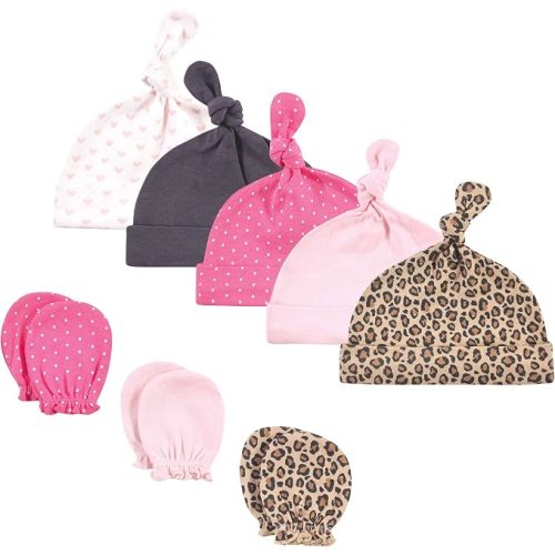 Hudson Baby Unisex Baby Cotton Cap and Scratch Mitten Set