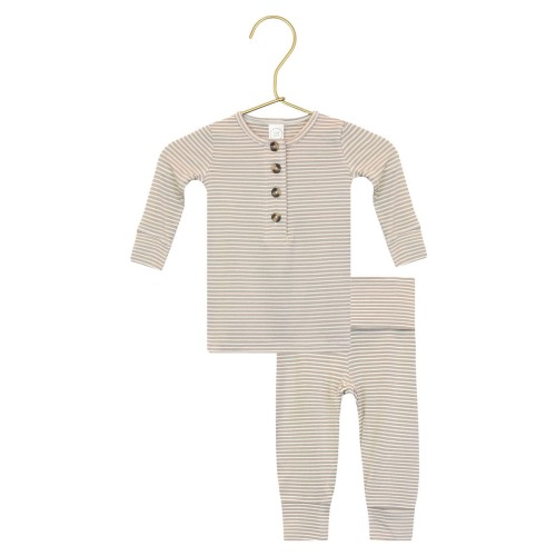Print Henley & Pants Set