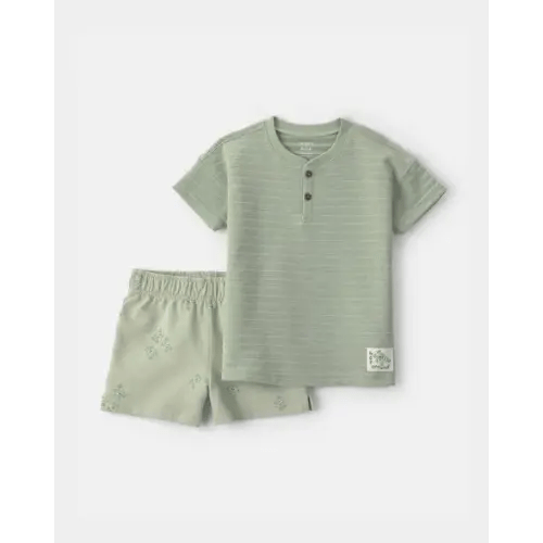 Toddler Boy 2-Piece Frog Top & Short Set - Green | Carter's