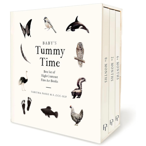 Baby's Tummy Time Book Box Set: A 3-Book Box Set of High-Contrast Art for Visual Stimulation at Tummy Time (Tabitha Paige Children's Book Series)