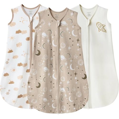 JELLYMONI Baby Sleep Sack 6-12 Months Wearable Blanket for Baby, 100% Cotton 2 Pack Infant Toddler Sleeping Sack Lightweight Soft 2-Way Zipper Sleepsack