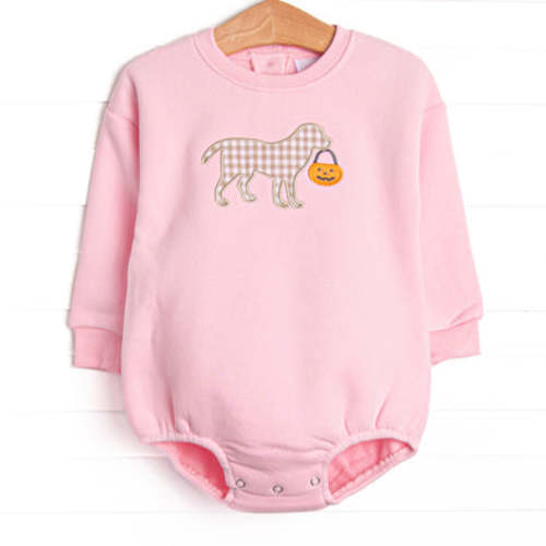 Halloween Puppy Applique Bubble, Pink – Stitchy Fish