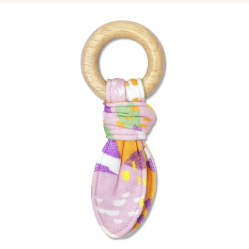 Fabric Teething Ring - Pink Mountain
