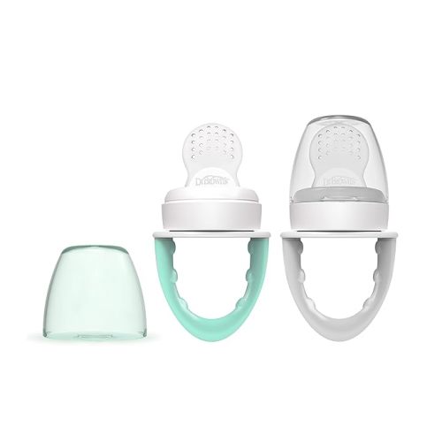 Dr. Brown's Designed to Nourish, Fresh Firsts Silicone Feeder, Mint & Gray, 2 Count - 2 Pack, Mint & Gray