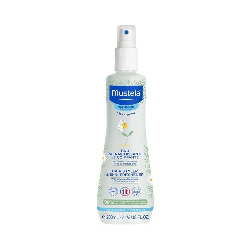 Mustela Baby Hair Styler & Skin Freshener - with Natural Avocado & Chamomile Water - Vegan & Hypoallergenic - 6.76 fl. oz.