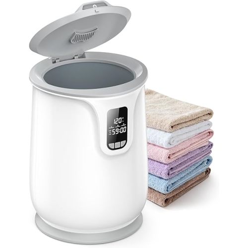 ZAFRO Luxury Towel Warmer Bucket - Smart Timed Hot Towel Warmers for Bathroom with LED Display, 24-Hour Delay, Auto Shut Off & Child Lock, Warms 3 Oversized Towels & Robes for Spa