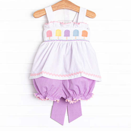 Tuesday Treats Smocked Bloomer Set, Purple – Stitchy Fish