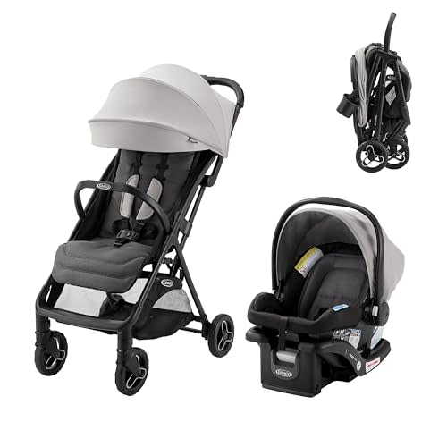 Graco Ready2Jet Travel System – Overhead Friendly Compact Travel Stroller with Automatic Fold and SnugRide Infant Car Seat