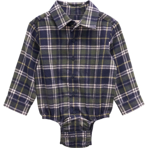 Outdoor Kids Flannel Long-Sleeve Button-Down Bodysuit for Babies | Bass Pro Shops