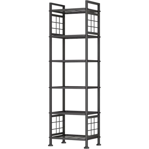 GIOTORENT 6-Wire Standing Storage Shelf for Bathroom Organizers and Storage & Laundry Room Organization, Metal Shelving Unit Pantry Rack for Kitchen & Bathroom, Black