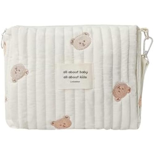 Lmbabter Baby Stroller Storage Bag Diaper Bag Infant Carriages Diaper Organizer Pouches Embroidered Mommy Bag for Outdoor