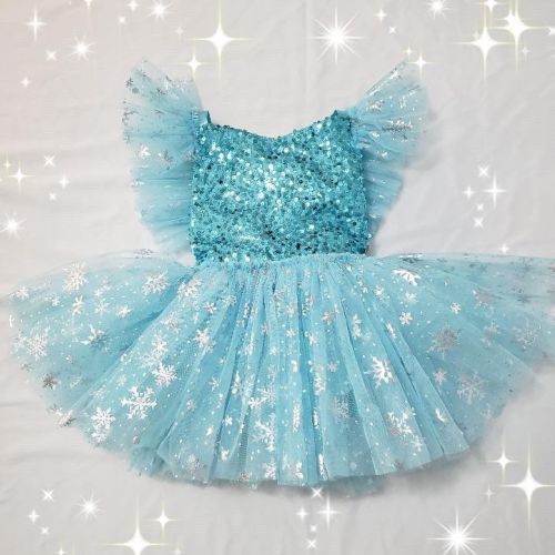 Frozen Elsa Inspired Dres / Snowflake dress / Christmas Dress / winter wonderland dress /Note:Headband & Accessories Not Included