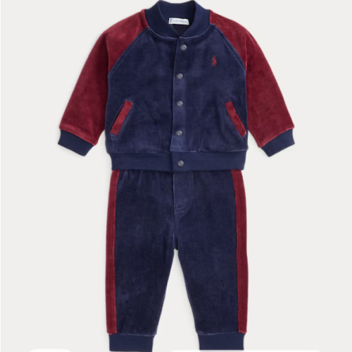 Velour Baseball Jacket & Jogger Pant Set