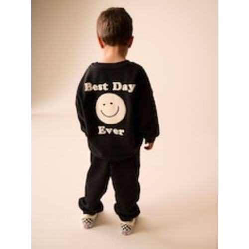 Buy Black Back Print Crew Neck Joggers Set (3mths-7yrs) from Next USA