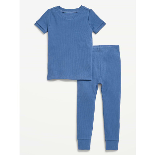 Snug-Fit Ribbed Pajama Set for Toddler & Baby