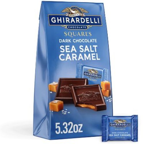 Ghirardelli Dark Chocolate Candy SQUARES with Sea Salt Caramel Filling - 5.32oz