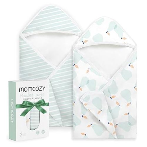 Momcozy Baby Towel with Hooded - Ultra Soft & Absorbent Large Bath Towel Set for Comfort & Gentle on Baby's Skin - Shower Gift & Bath Essential & Baby Registry Search for Newborn,Infant,Toddler,Kids