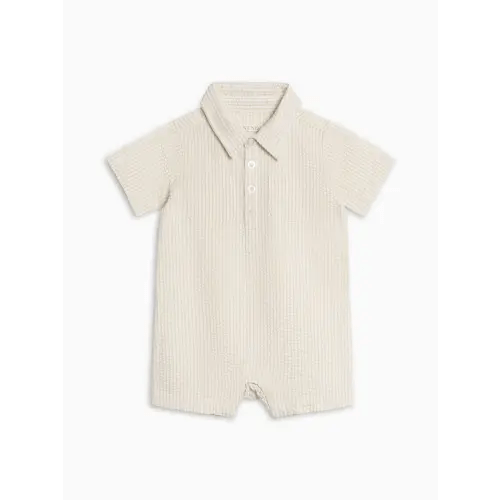 Mato Seersucker Collared Romper