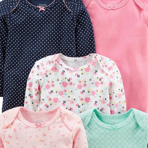 Simple Joys by Carter's Baby Girls 5-pack Long-sleeve Bodysuit