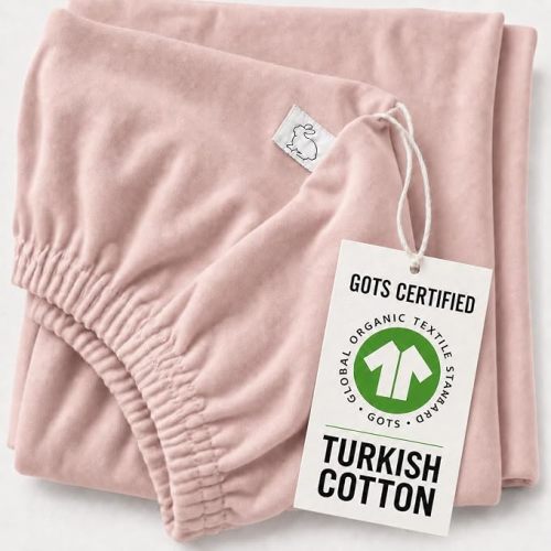 – Luxuriously Plush, Never Thin – 1 Pack GOTS Organic Fitted Crib Sheet 52x28 in, Ultra Breatable Long-Staple Turkish Cotton