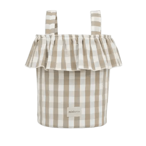 Vichy Basket - Oak + White · Minicoton