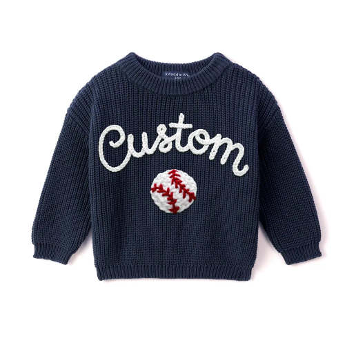 Baseball Custom Embroidered Baby Sweater