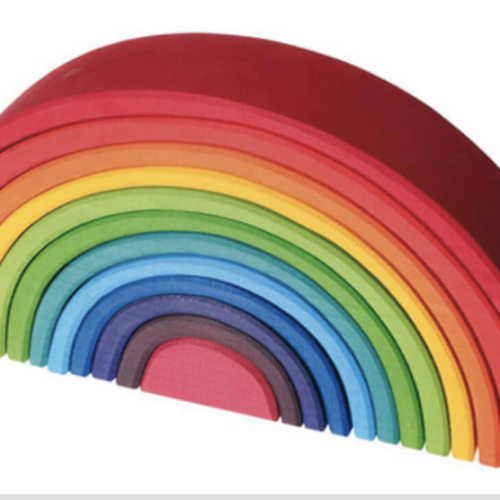 Grimm's Authentic 12 Piece Wooden Rainbow Stacking Toy | NINI and LOLI