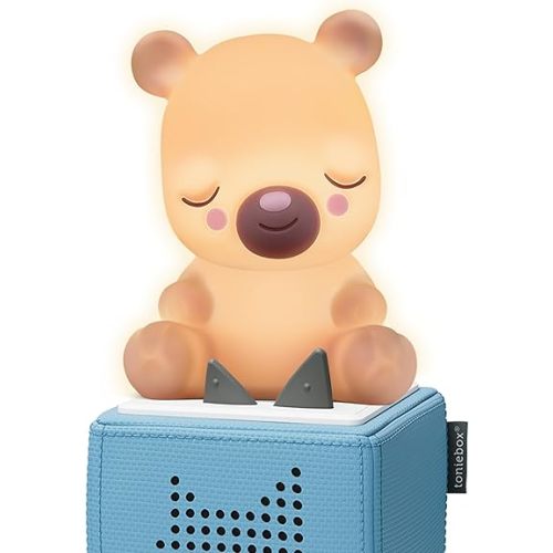 Tonies Night Light - Sleepy Bear Audio Play Character from Sleepy Friends | Warm Glow | 75 Minutes of Beautifully Composed Melodies | Record Your Own Bedtime Stories