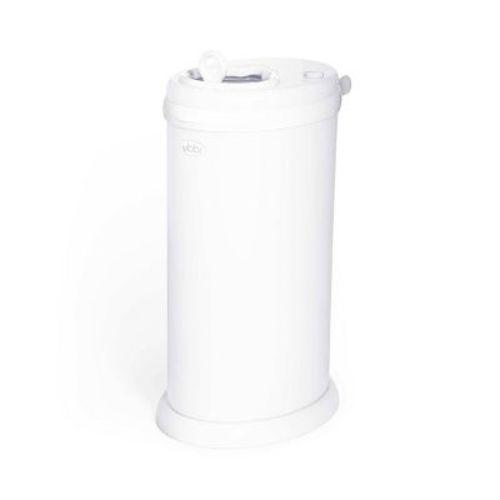 Ubbi Stainless Steel Diaper Pail - White: Childproof & Airtight Lid, Uses Silicone Liners, Holds Up to 55 Diapers